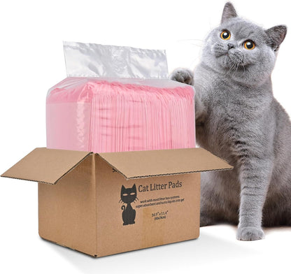 50 Count Cat Litter Pads for Tidy Cats Breeze Litter System 16.9 x 11.4 Inch Lavender Scented Cat Pad Refills Super Absorbent Quick-Dry Pee Pads for Cats (Pink)