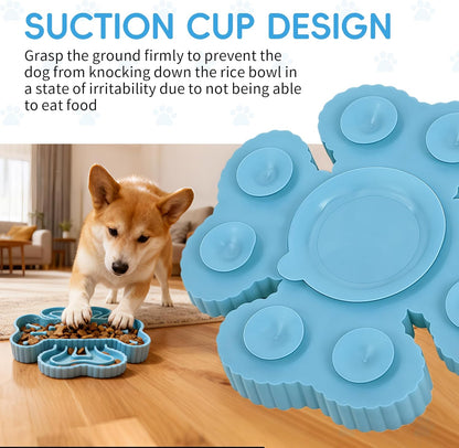 Slow Feeder Dog Bowls - Silicone Slow Eating Dog Food Bowl for Small Medium Large Breed - Puppy Puzzle Bowl Anti-Choking Stop Bloat - Non-Slip Pet Lick Plate, Easy to Clean