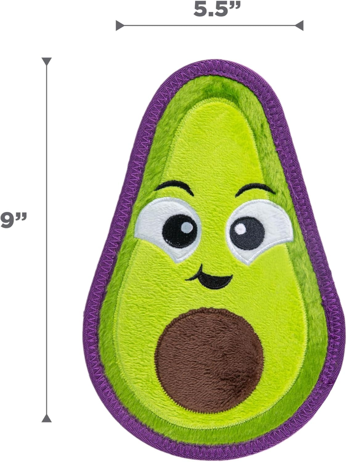 Outward Hound Tough Skinz Durable Squeaky Dog Toy with Two Tough Layers, Avocado, Green, Medium