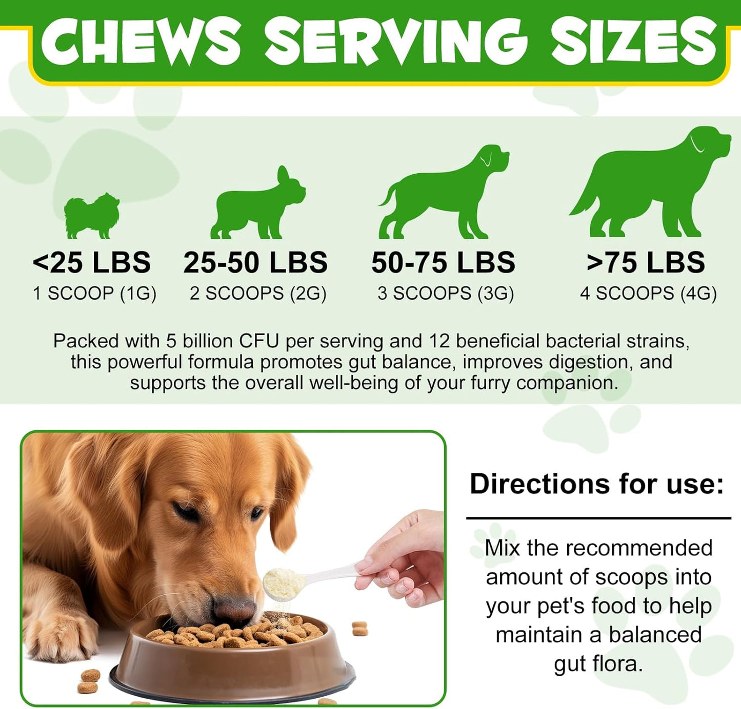 Probiotics Powder for Dogs - Pre & Probiotic Digestive Supplement with Digestive Enzymes & Prebiotics for Dog Support Gut Health, Seasonal Allergies & Immune System Dog Supplies Powder - 120 Scoops