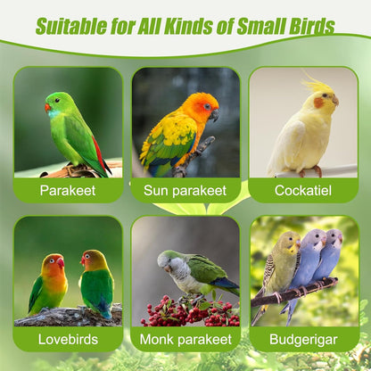 BWOGUE 2PCS Automatic Bird Water Dispenser, 4.73 Fl Oz Parakeet Water Dispenser for Cage No Mess Suspended Bird Water Feeder for Cockatiel Budgie Conure Lovebirds