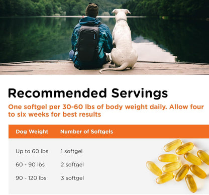 Nutri-Vet Fish Oil Supplement for Dogs,Omega 3,Fish Oil for Dogs,Pet Supplies,Pet Vitamins and Supplements,EPA DHA Formula,Puppy Vitamins,Shed Control,New Puppy Essentials,100 Count (Pack of 2)