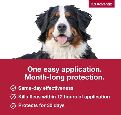 K9 Advantix Flea, Tick & Mosquito Prevention for Dogs Over 55 lbs. | Flea Drops for Extra Large Dogs | Apply Monthly | 4 Treatments (Pack of 2)