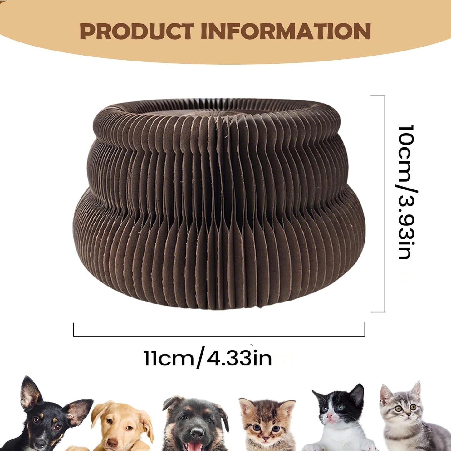 Indoor Cat Scratcher Toy - Kitten Exercise Cardboard Scratcher - Accordion Shape Scratching Toy - for Indoor Outdoor Home Farmhouse Apartment Garage Backyard Balcony Living Room Bedroom
