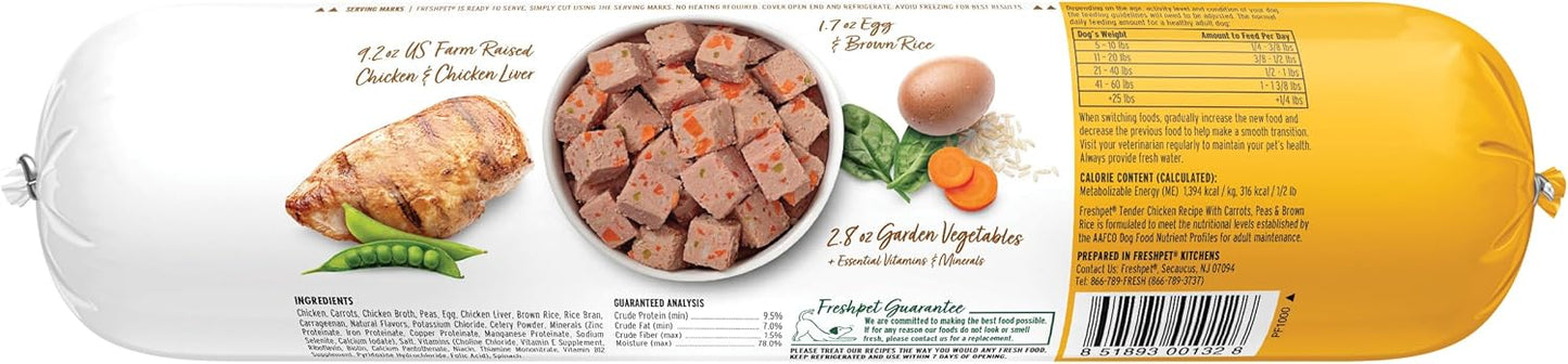 Freshpet Dog Food, Slice and Serve Roll, Tender Chicken Recipe, 16 Oz