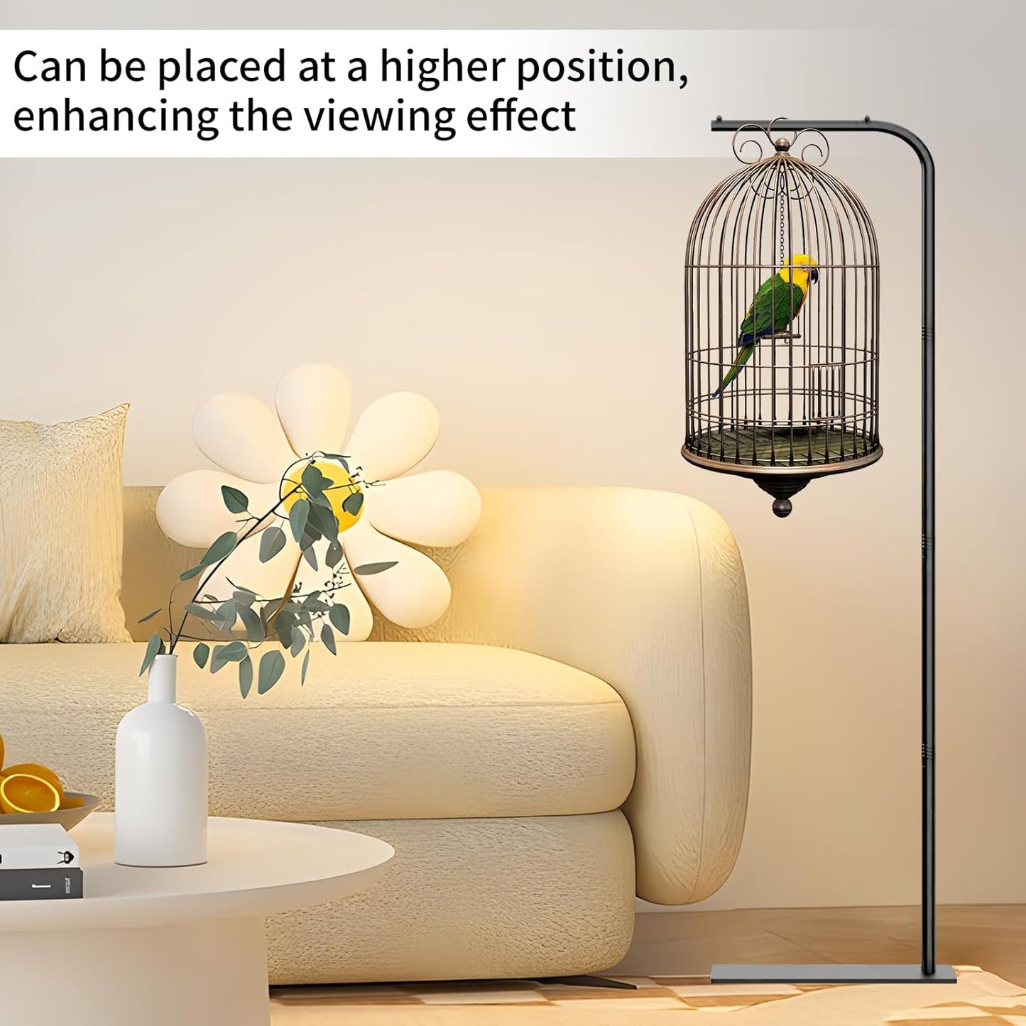 TBTFW 67 Inch High Hanging Bird Cage Stand, Bird Feeder Stand with Base, Suitable for Hanging Various Types of Birdcages(Weight Limit: Within 35 Pounds)