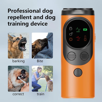 Ultrasonic Dog Repellent Device - Three-Head Bark Stoppers - Portable Dog Training Device - with Light - Dog Repellent - Dog Bite Prevention Device