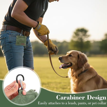 Thinp 2 Pcs Treat Pouches for Pet Training, Hand Free Dog Treats Pouch Auto Closing Dog Training Treat Pouch Portable Dogs Walking Bag for Puppy Travel or Outdoor Use (Black, Green)