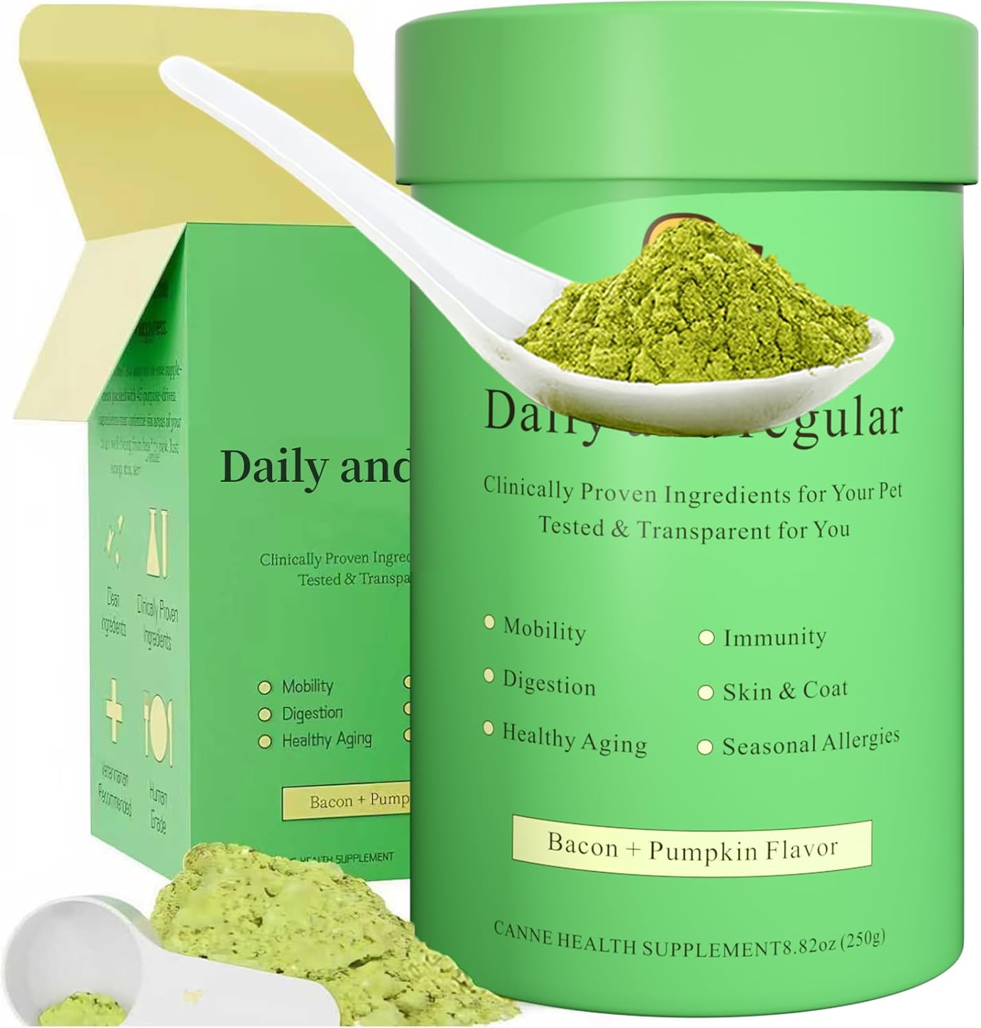 Dog Supplies - Dog Multivitamin Powder with Chondroitin, Omega 3, Probiotics for Hip & Joint Support, Skin & Coat Health, and Digestion. Easy-Mix Powder Supplement for Dogs - 250g