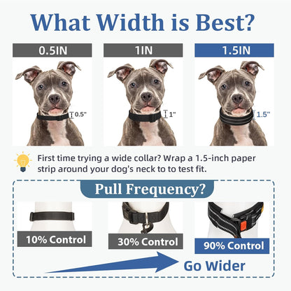 Mayerzon 1.5" Wide Martingale Collar for Large Medium Small Dogs Pitbull German Shepherd, No Pull Reflective Slip & Martingale Dog Collar with Buckle Soft Padded for Walking Training(Black,M)