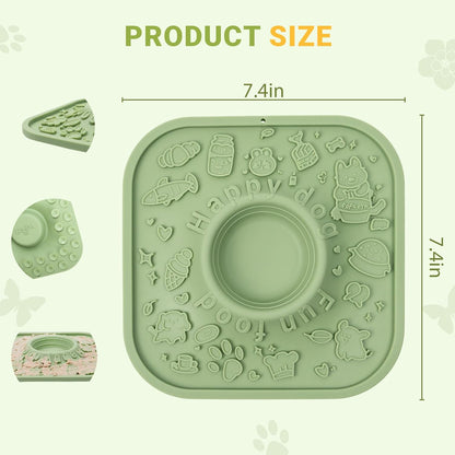 Silicone Volcano Lick Mat for Dogs with Suction - Dog Cat Lict Mat to Keep Them Busy - Puppy Lick Mat for Anxiety Relief (Blue and Yellow)