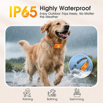 Dog Bark Collar for Large Medium Small Dogs, Effective No-Bark Collar, Smart Barking Collar, Rechargeable Bark Collar with 7-Level Sensitivity, 3 Beep & Vibration Modes, Waterproof, Orange