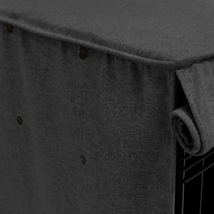 Friends Forever Metal Dog Crate Cover 30 inch w/Light Blocking Protective Curtain, Dog Cage Cover w/Roller Shades, Machine Washable, Trucker Black