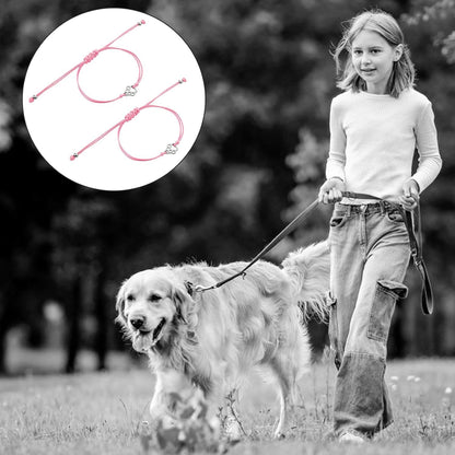 TIESOME 2pcs Pet Death Memorial Gift Bracelet, Pink Dog Paw Print Bracelet Gift Paw Memorial Furry Friends