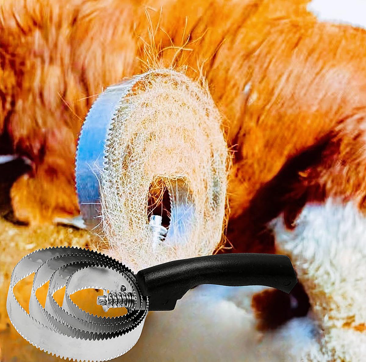 2Pcs Stainless Steel Curry Comb Horse Brush 4 Rings Rubber Horse Curry Comb for Cow Sheep Dog Goat Horse Brush Supplies