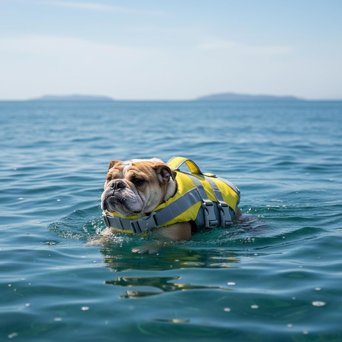Geyecete Dog Life Jacket Large High-Visibility Life Vest for Dogs with Strong Buoyancy-Reflective with Handle for Swimming & Boating-Yellow-XL