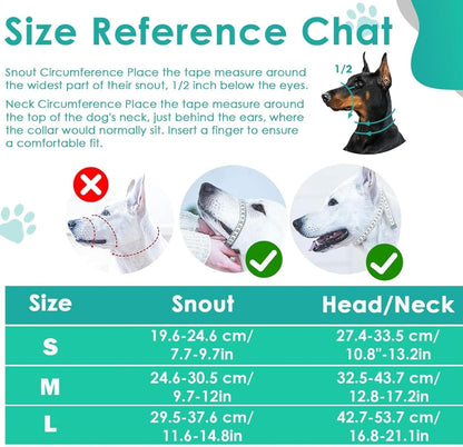 Dog Headcollar, Anti-Pull Dog Collar, Adjustable Reflective Dog Muzzles, No Pull Mouth Harness with Training Leash, L (Blue)