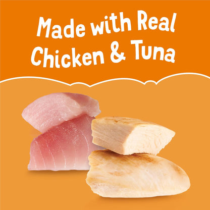 Purina Friskies Natural, Grain Free Wet Cat Food Lickable Cat Treats, Lil' Soups Flaked Chicken - (Pack of 8) 1.2 oz. Tubs