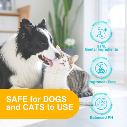 TroisAmis Thick Pet Glove Wipes for Dog & Cat Unscented, Cleaning & Deodorizing Grooming Gloves Wipes, No-Rinse Grooming Wipe for Daily Care and Travel, Ears Face Paws Butt Clean,Hypoallergenic&Gentle