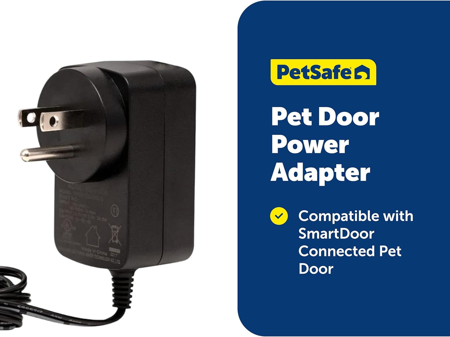 PetSafe SmartDoor Connected Pet Power Adaptor - Reliable Direct Power for Increased Safety & Continuous Functionality - Lightweight & Durable Battery Alternative for Multi-Pet Households