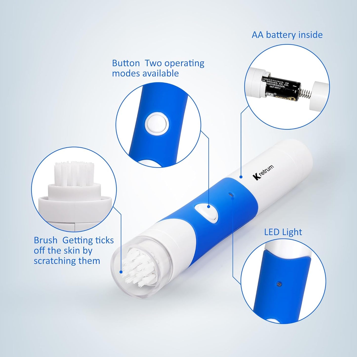 Tick Removal Tool Pen Premium Auto Tick Remover Tool for Dogs Real Pain Free Tick Removal Tool for Humans One Click to Remove Tick Intact Brush Let It Come Out on Its Own