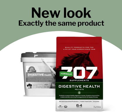 Formula 707 Digestive Health Equine Supplement, 4lb Bag – Probiotics, Prebiotics and Digestive Enzymes for Horses