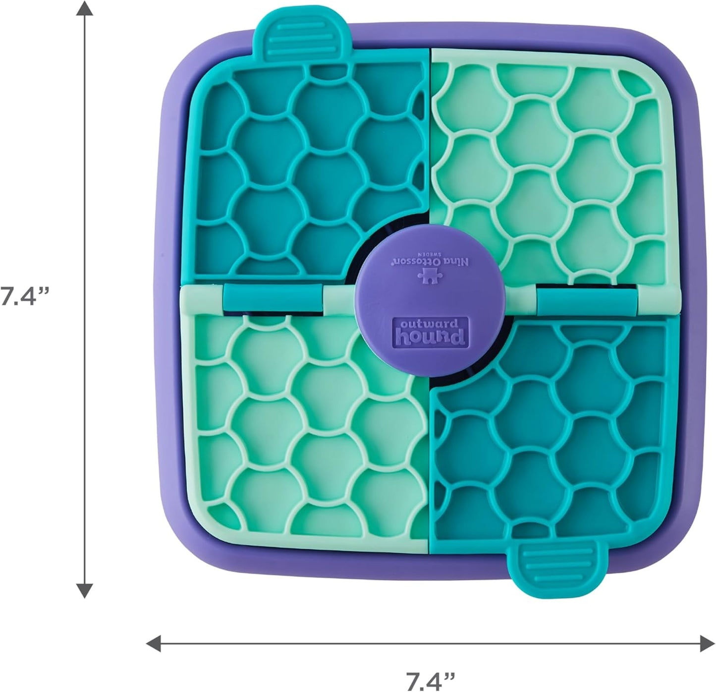 Outward Hound by Nina Ottosson Lick N’ Flip 3-in-1 Interactive Dog Puzzle Toy, Lick Mat & Slow Feeder – Calming Enrichment Feeder for Small & Medium Dogs, Holds 1 Cup of Wet of Dry Food