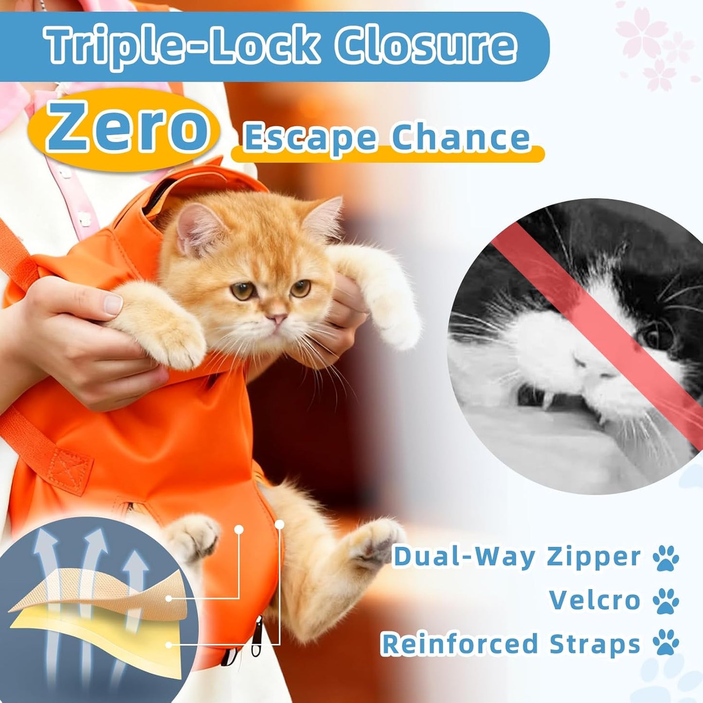 Waterproof Cat Grooming Restraint Bag - Anti-Scratching for Claw Care & Nail Trimming, Ideal for Cat Medical Examination (Pink, S)