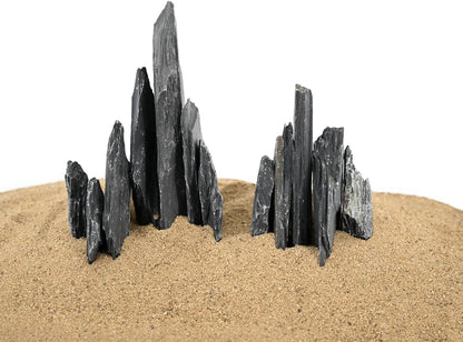 Natural Slate Stone Rocks 2 to 4 inch Aquariums Stone for Aquascaping,Terrariums,Reptile Enclosures,Paludariums, and Gardens-5lb