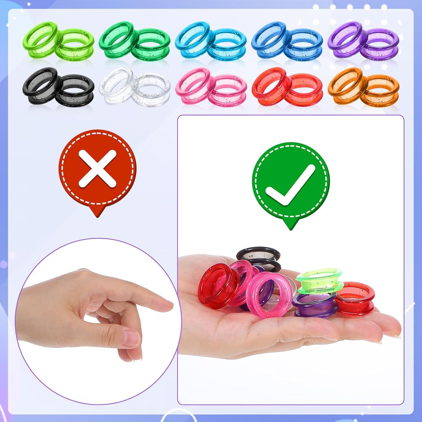 Silicone Scissors Finger Rings, 20 Pcs Soft Scissor Thumb Insert Finger Protection Ring for Pet Grooming Scissor Accessories Dog Grooming Shear Fingers Ring Inserts for Dog Hair Cutting