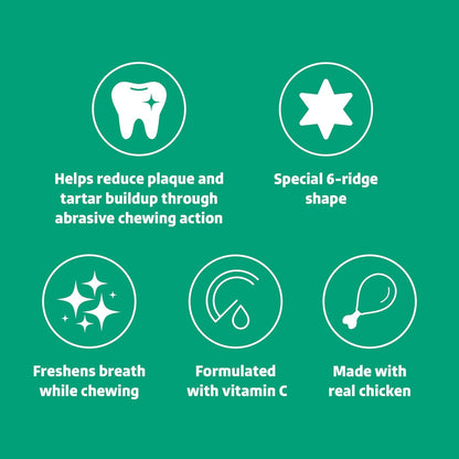 Amazon Brand - Wonder Bound Chicken Flavor Dental Sticks for Large Dogs (Over 30 lbs), 6-Ridge Shape for Plaque & Tartar Control, Freshens Breath, Made With Real Chicken, 40 Count (Pack of 1)