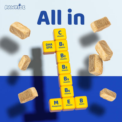 Freeze-Dried Dog Multivitamin – Probiotics, Glucosamine, Omega-3, Vitamins & Minerals for Immune, Joint, Skin & Coat Support – 200 Chews