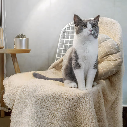 furrybaby 2-in-1 Puppy Blankets for Small Dogs - Premium Super Soft Sherpa & Fleece Dog & Cat Bed Blankets - Washable & Portable - Beige (24"x32")