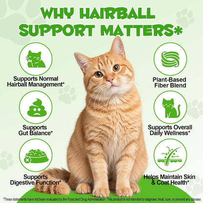 Cat Hairball Remedy Drops, Hairball Treatment for Cats, Supports Skin & Coat, Digestion, Cat Furball Treatment, Helps Eliminate and Prevent Hairballs for Indoor Cats and Kittens, 2 fl oz