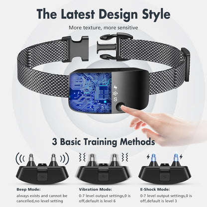 NBJU Bark Collar for Dogs,Rechargeable Anti Barking Training Collar with 7 Adjustable Sensitivity and Intensity Beep Vibration for Small Medium Large Dogs (Black)