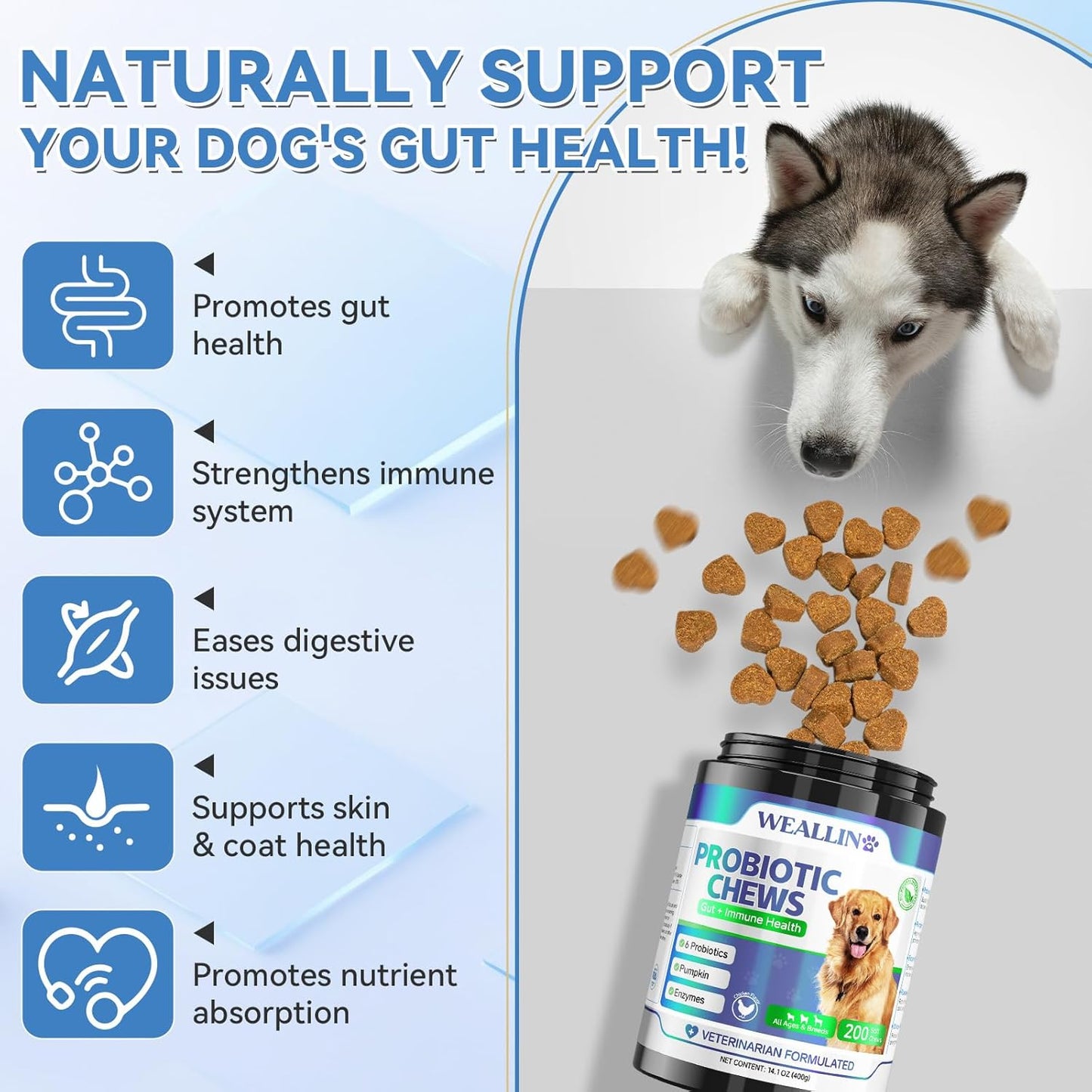Dog Probiotic Chews + Melatonin Drops Bundle – Digestive & Sleep Support for Dogs | Promotes Gut Health, Calmness & Restful Nights