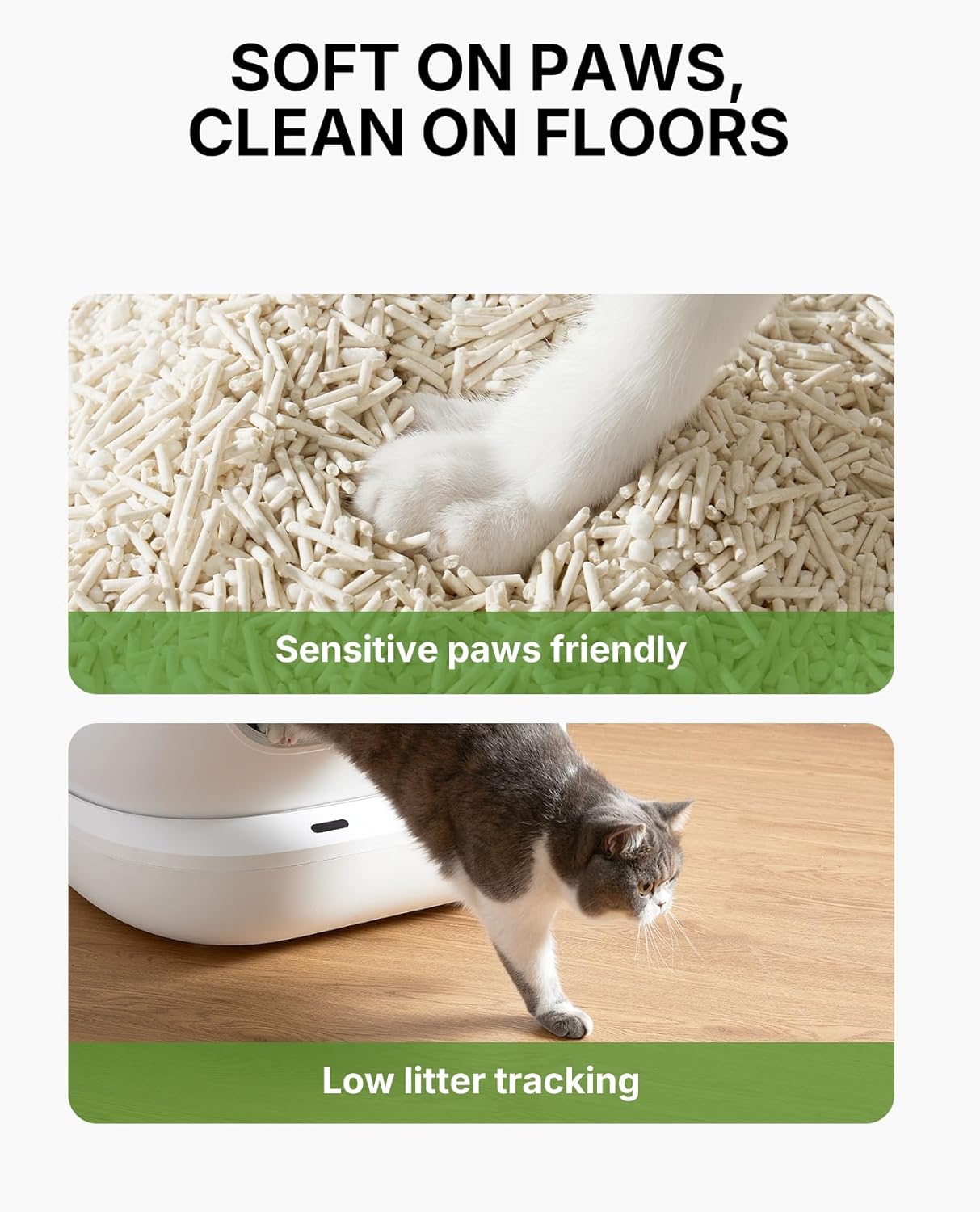 PETKIT 2025 New Plant Tofu Mixed Litter, Superior Clumping 100% Natural Ingredients Plant Cat Litter, Dust-Free and Low Tracking, Non-Sticky, Easy Scooping (5.2lb×4bags)