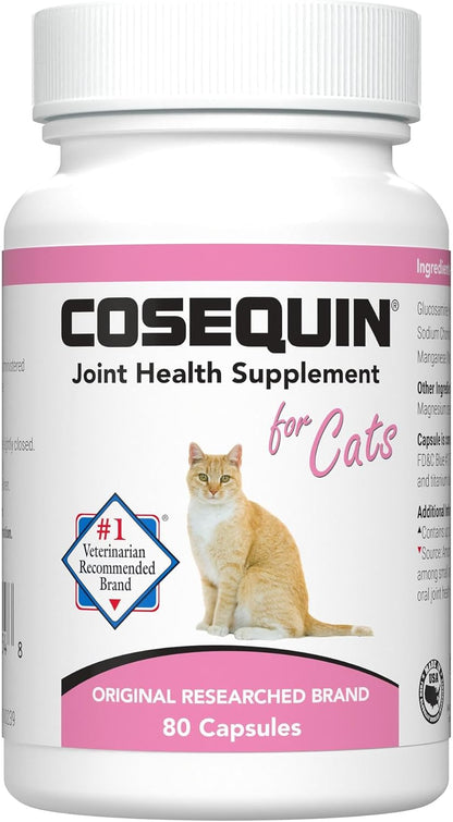 Nutramax Cosequin Joint Health Supplement for Cats - With Glucosamine and Chondroitin, 80 Capsules (Pack of 2)