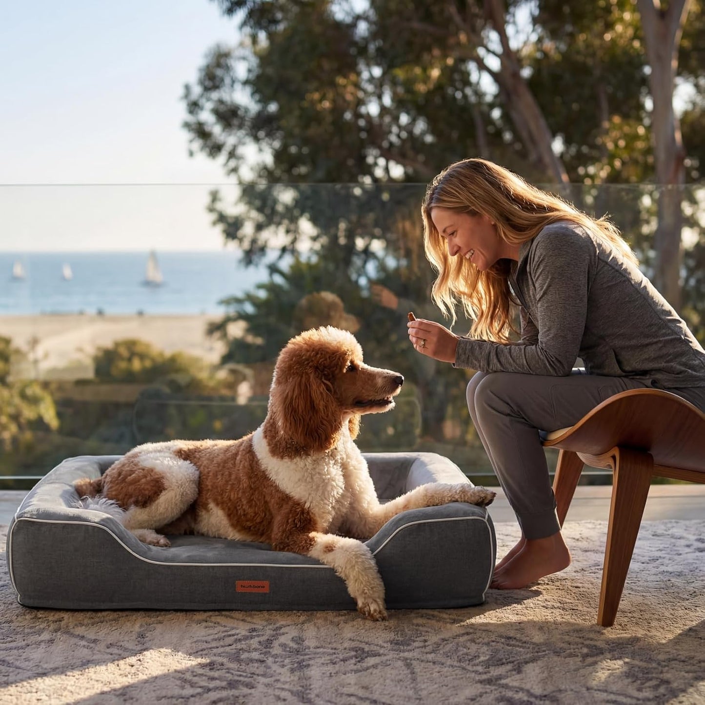 Orthopedic Dog Beds for Large Dogs with Cooling Gel Memory Foam & Egg-Crate Foam Waterproof,XLarge Couch Bed with Sides and Removable Washable Cover for Big Breed Senior Pets,Dark Grey