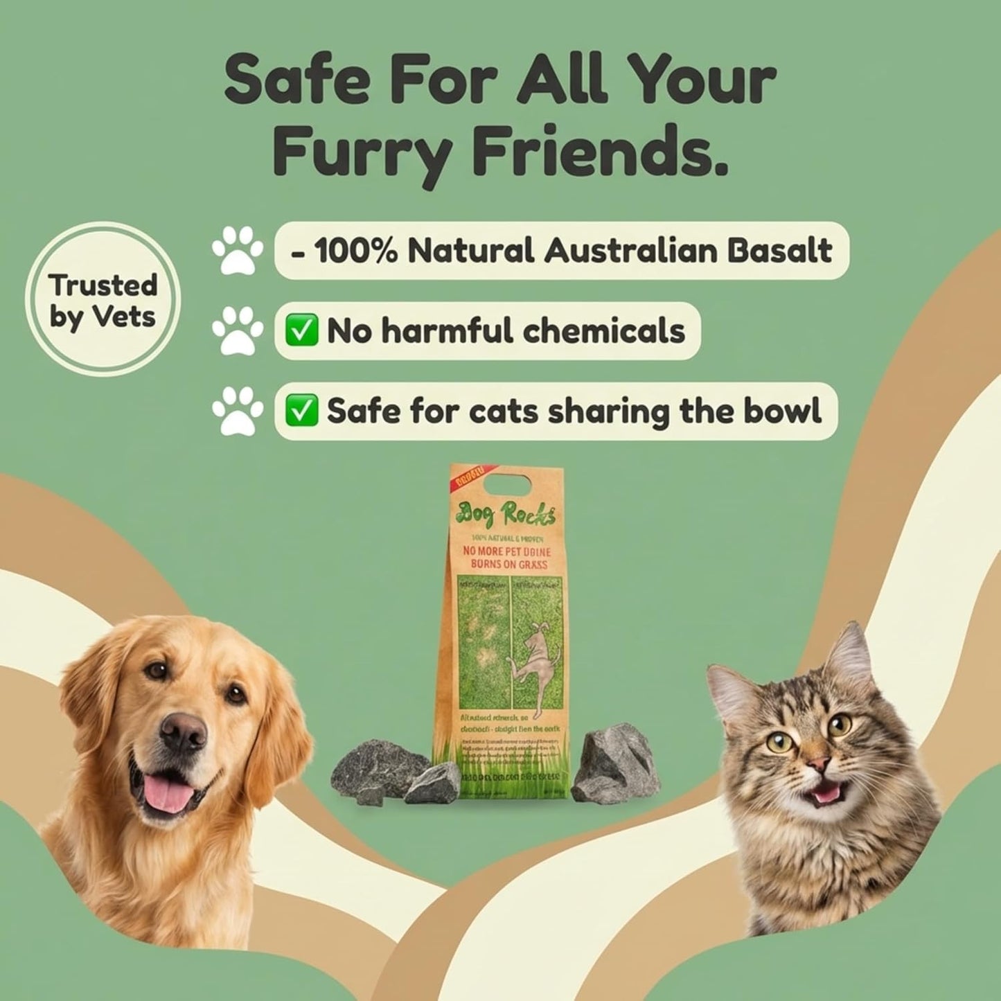 Dog Rocks for Urine Burning Grass - 200g Natural Pet Rock to Help Maintain Green Lawn - Grass Savers for Dog Urine - 2 Month Supply for Use in Water Bowls or Yard