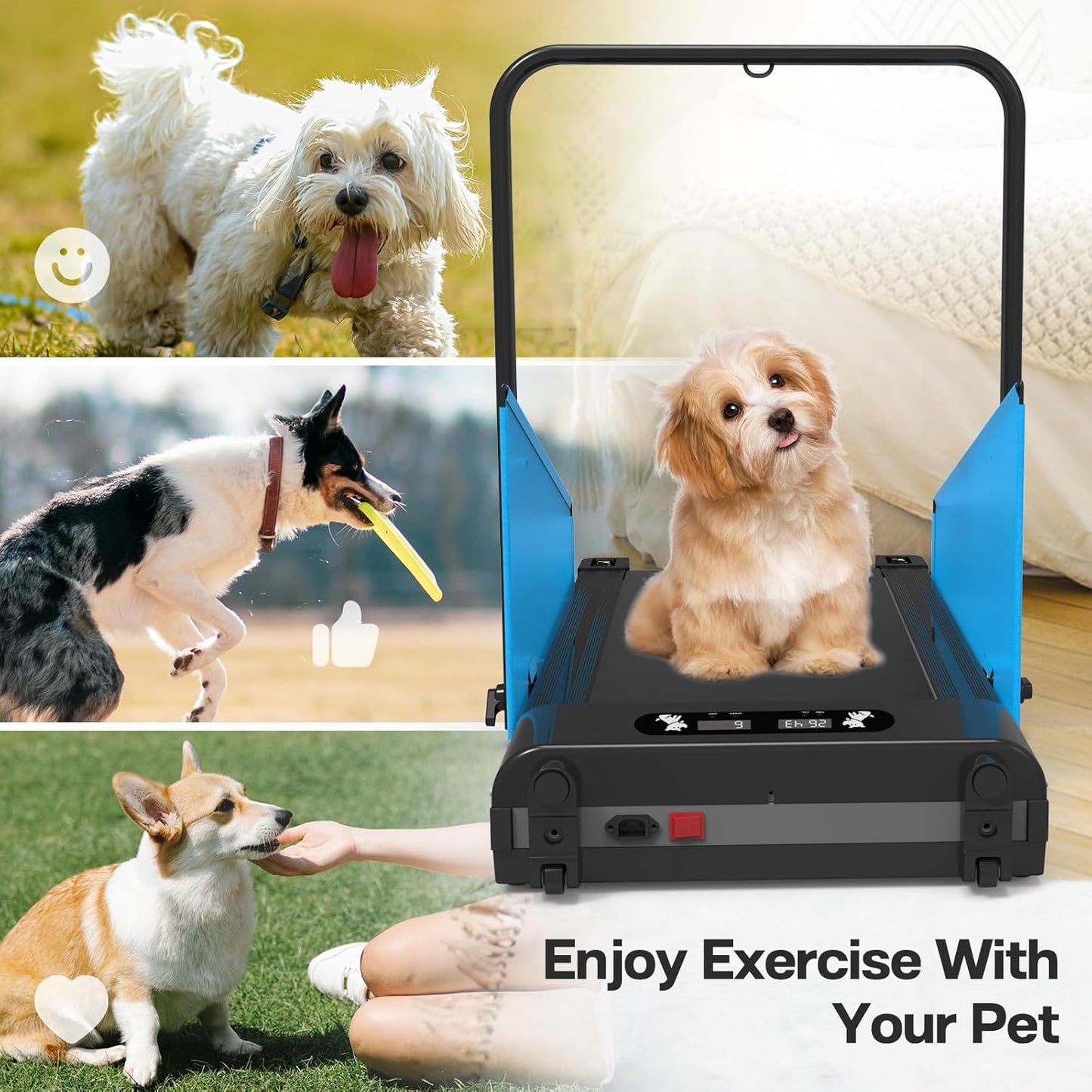 Dog Treadmill for Small Dogs,1.5HP Folding Dog Running Machine,Small Dog Treadmill, Dog Pacer Training Pad,220lbs