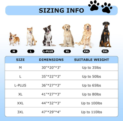 Sunheir Washable Large Dog Bed Covers Soft Plush Replacement, Waterproof Dog Bed Liner, Pet Bed Cover with Zipper 35x22x3 Inches, Grey, Cover Only