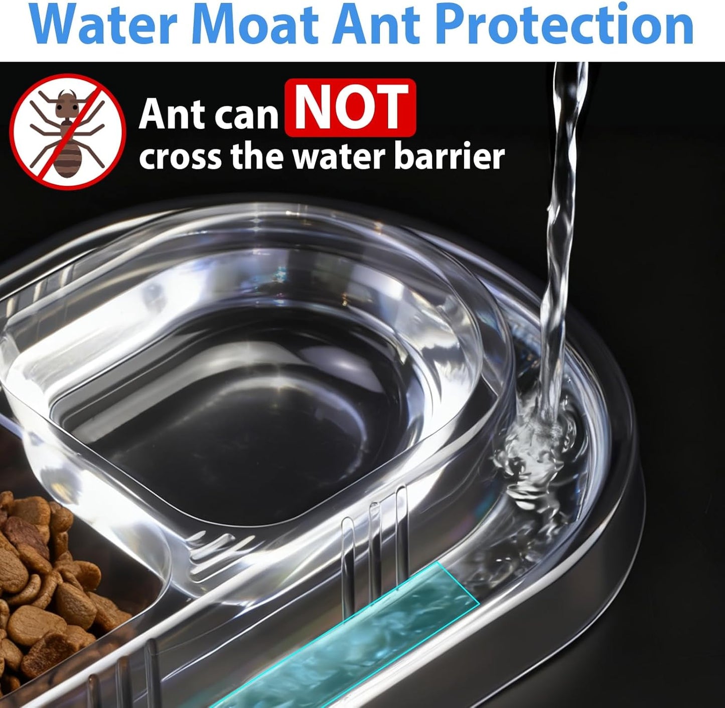 Disposable Ant Away Cat Bowls - 20 Pack Food-Friendly Plastic Bowls with Water Moat, Travel Dog & Cat Food Bowls for Outdoor Camping, Hiking, Emergency Kits (20 Packs)