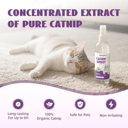 Catnip Spray for Cats, 100% Natural Catnip Mist Spray for Cats & Kittens, Relieves Stress, Calming, Safe for Pets - 2 Fl Oz