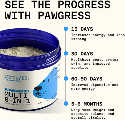 8-in-1 Dog Multivitamin – 100% Natural Supplement Powder with Colostrum for Healthy Skin, Joints & Energy – Crafted by Dog Nutritionist Kayla Kowalski, Made in USA – 30 Scoops