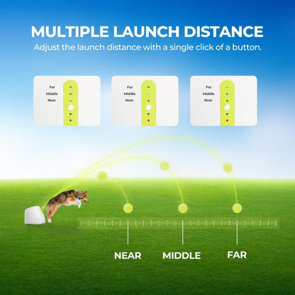 ALL FOR PAWS Automatic Ball Launcher for Dogs Interactive Puppy Pet Ball Outdoor Thrower Fetch Machine, 6 Balls Included (2.5 inch) for Medium to Large Dogs, Rechargeable Battery