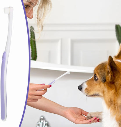 Small Dog Cat Toothbrush Pets Toothbrush Soft Bristle Cat Dental Brush Micro Head Puppy Tooth Brush Deep Clean Kit Portable Cats Dental Care for Puppy Kitten Daily Brushing