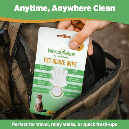 6pc. Premium Pet Glove Cleaning Wipes for Dogs & Cats | Textured, Deodorizing & Hypoallergenic Gloves with Aloe Vera & Shea Butter – Gentle, Skin-Safe Wipes for Fur, Face & Body, Odor Control