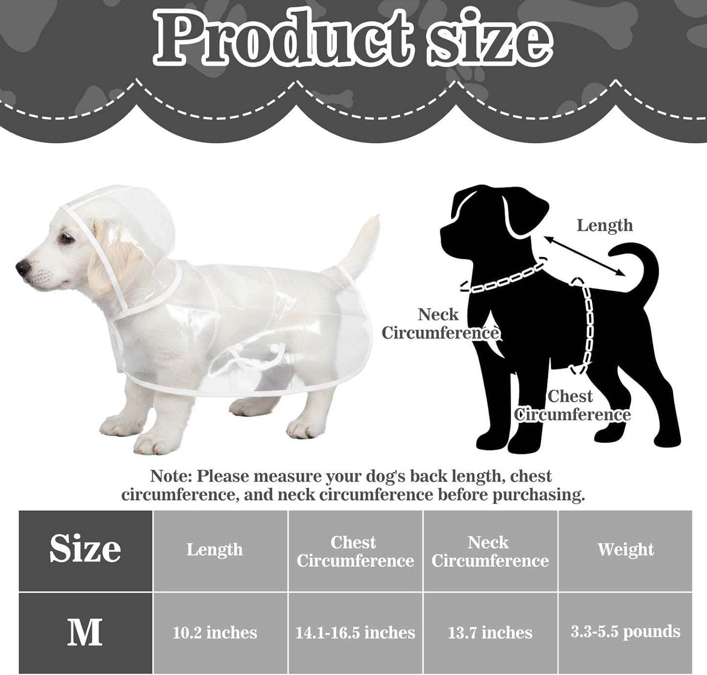 2pcs Dog Rain Poncho for Small Dogs Waterproof Dogs Raincoat with Hidden Leash Hole Adjustable Snaps Small Dog Raincoat Pet Hooded Cape for Bichon Poodle 4-8lbs