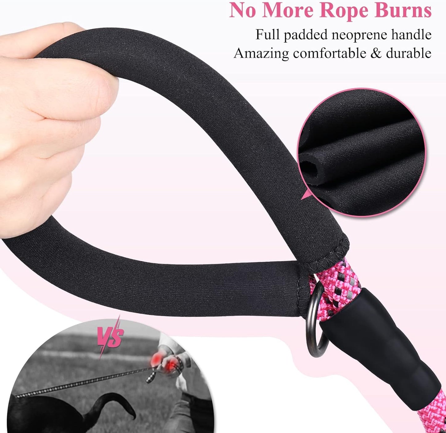 VIVAGLORY Dog Fleece Coat + Short Dog Leash, Easy to Take on and Off, Padded Neoprene & Heavy Duty